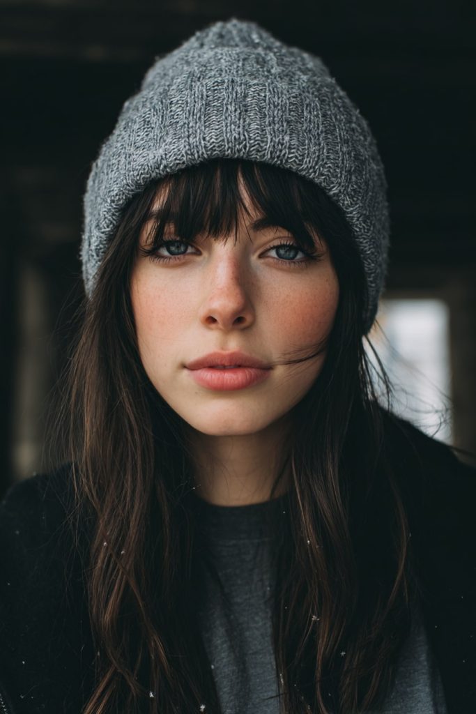 Beanie with Bangs
