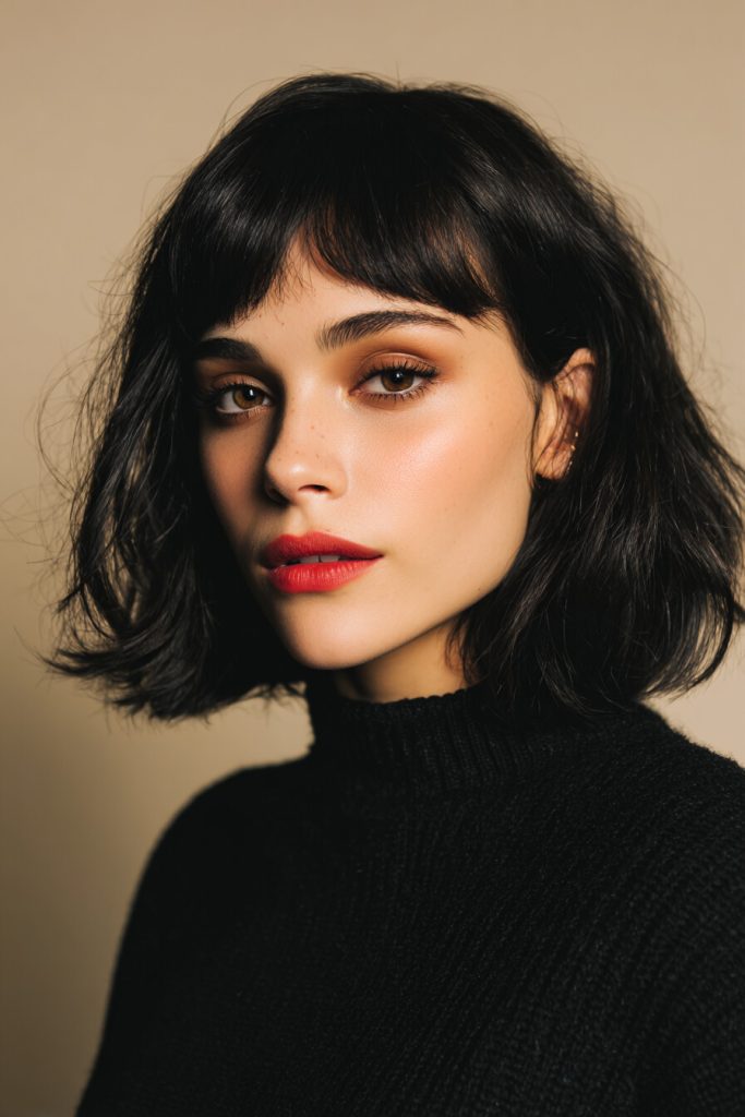 Bob with Curtain Bangs