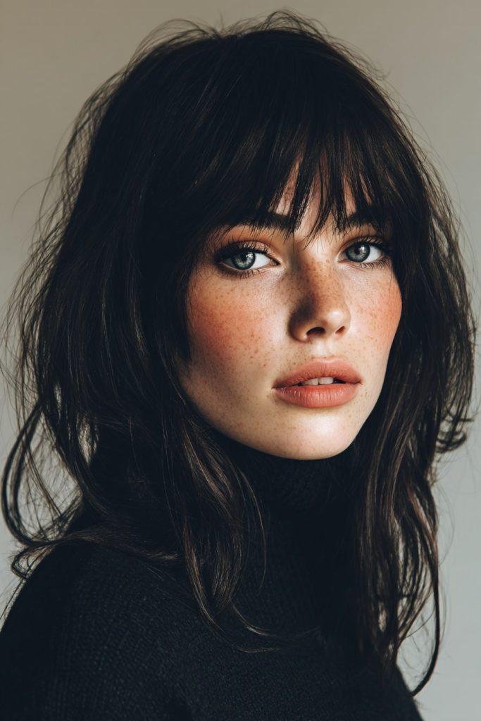 Medium Hair with Wispy Bangs