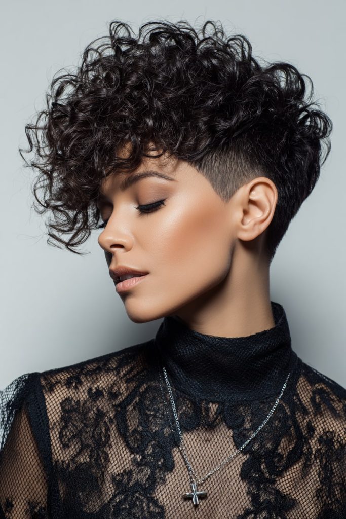 Curly Pixie with Undercut
