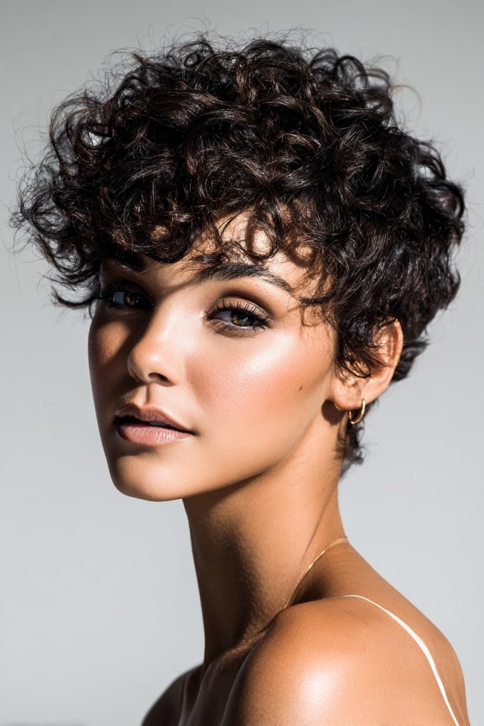 Tapered Curly Pixie