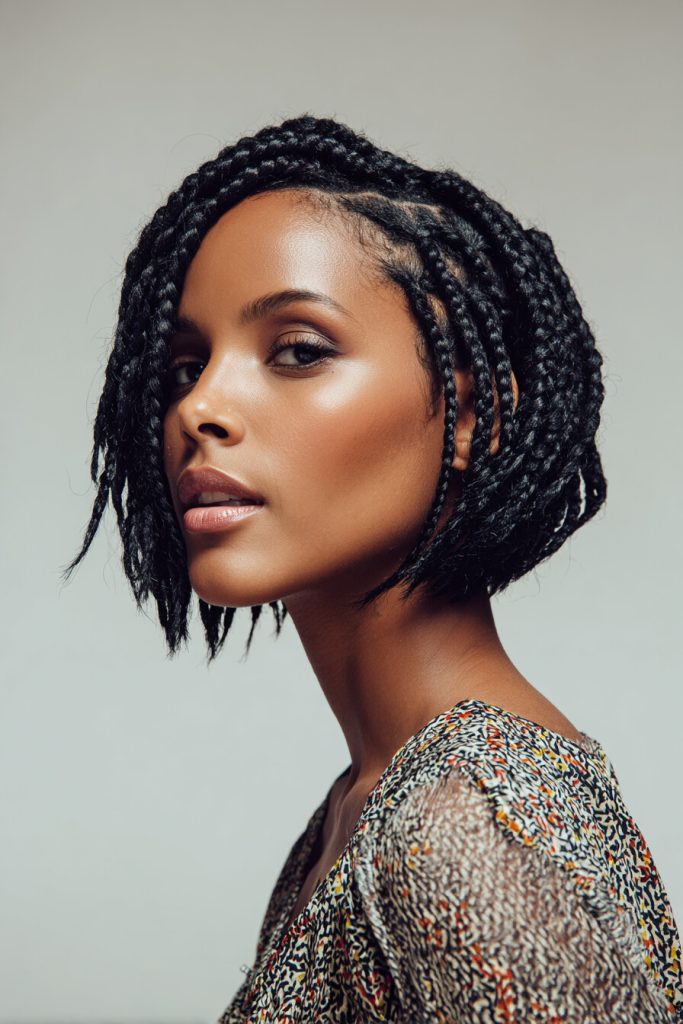 Braided Bob with Side Part