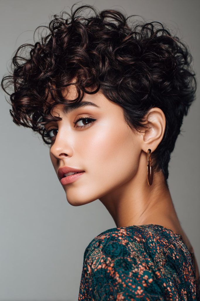 Curly Pixie for Thick Hair