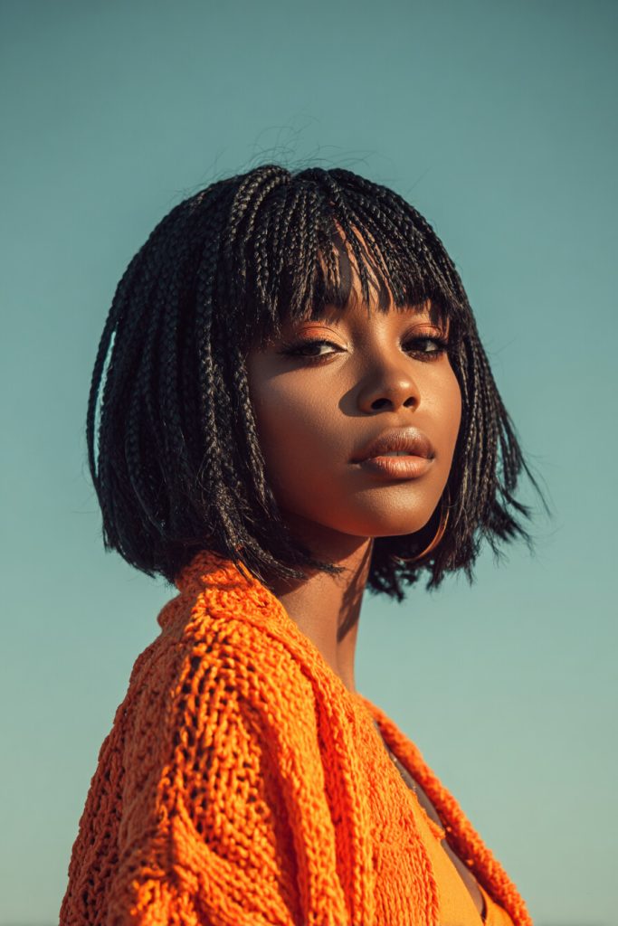 Braided Bob with Bangs