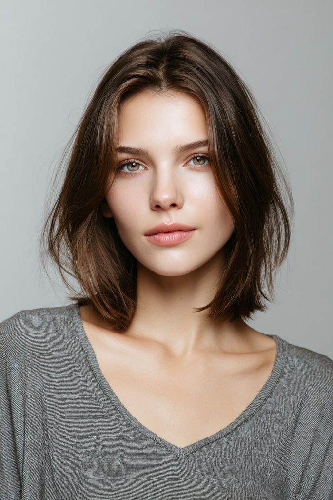 Collarbone-Length Straight Cut