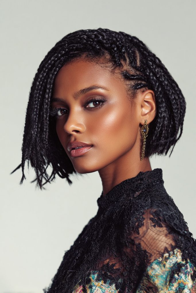 Asymmetrical Braided Bob