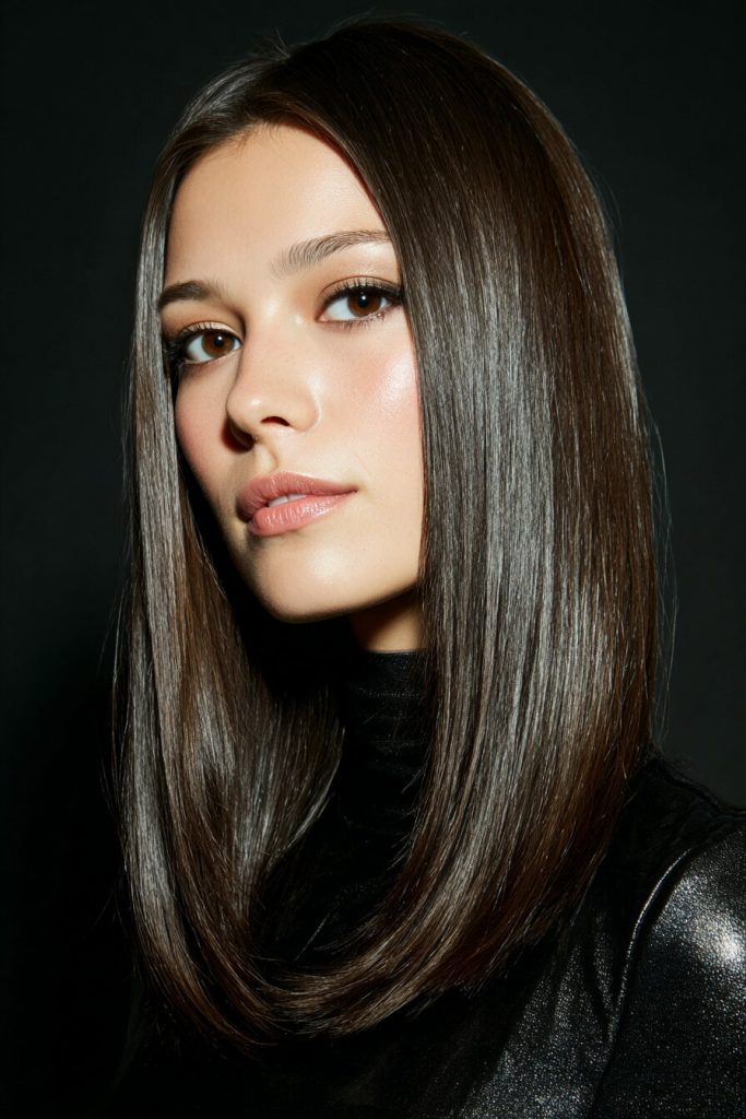 Sleek Middle-Part Blowout