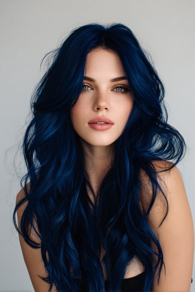 Solid Navy Blue Hair