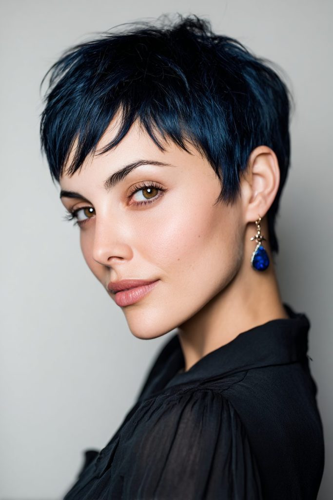 Navy Pixie Cut