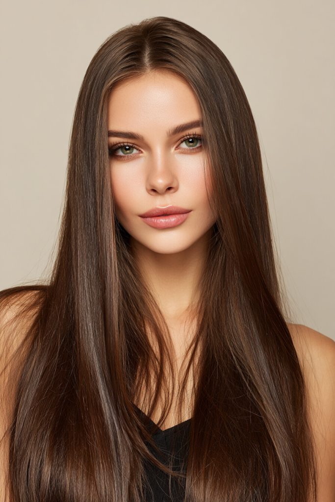 Straight and Glossy Hair