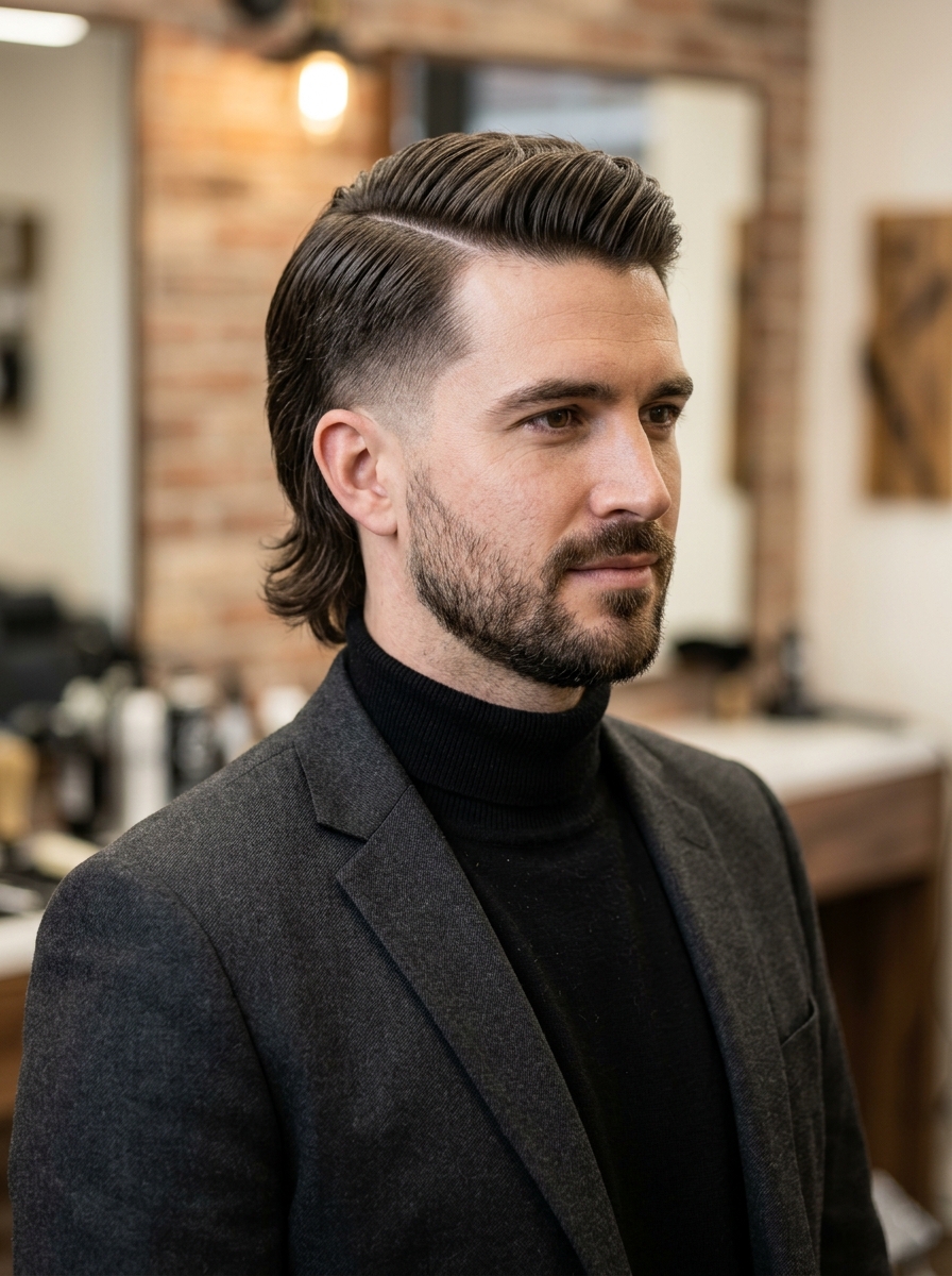 401k Mullet with Side Part