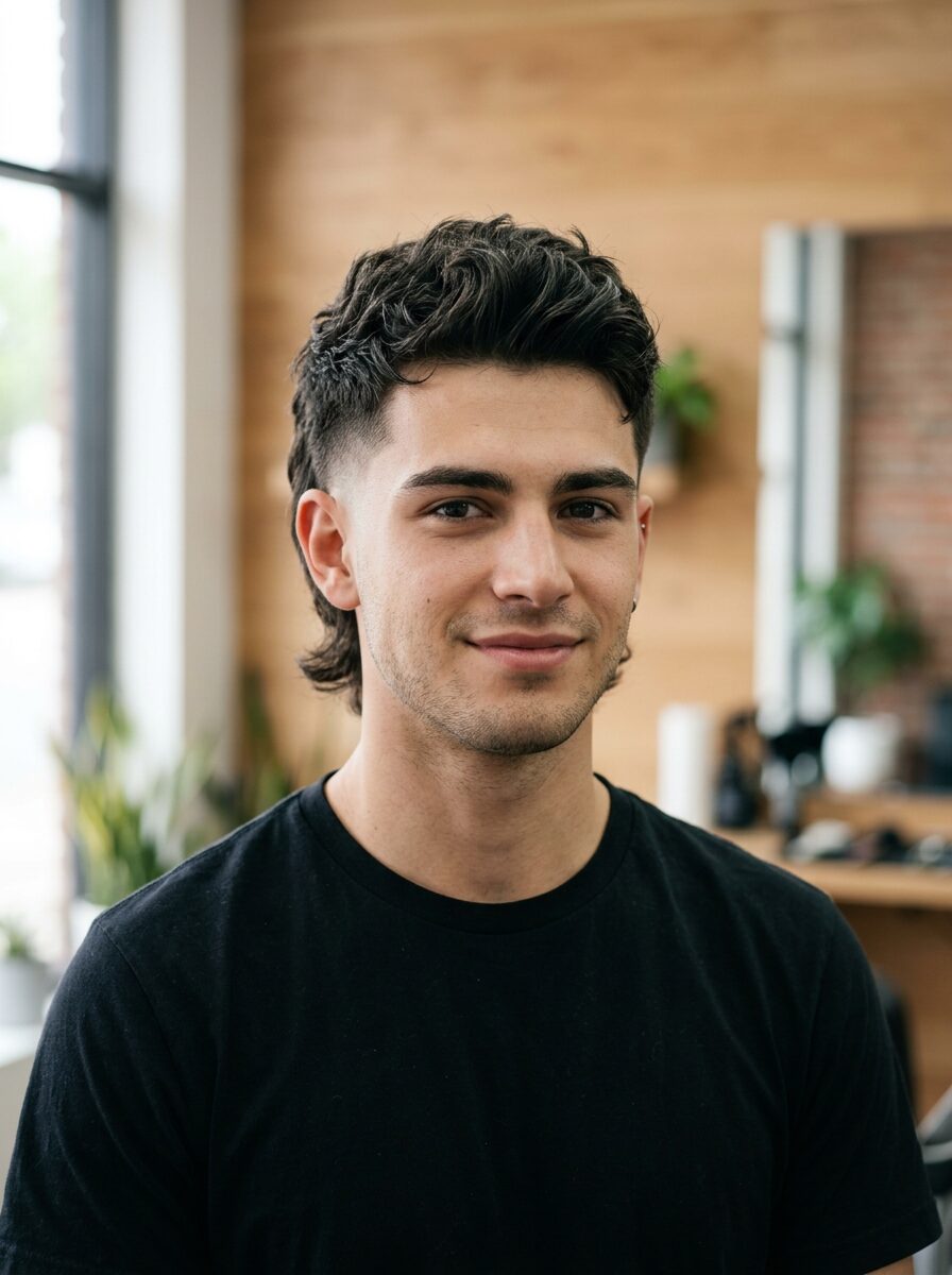 Short Burst Fade Mullet