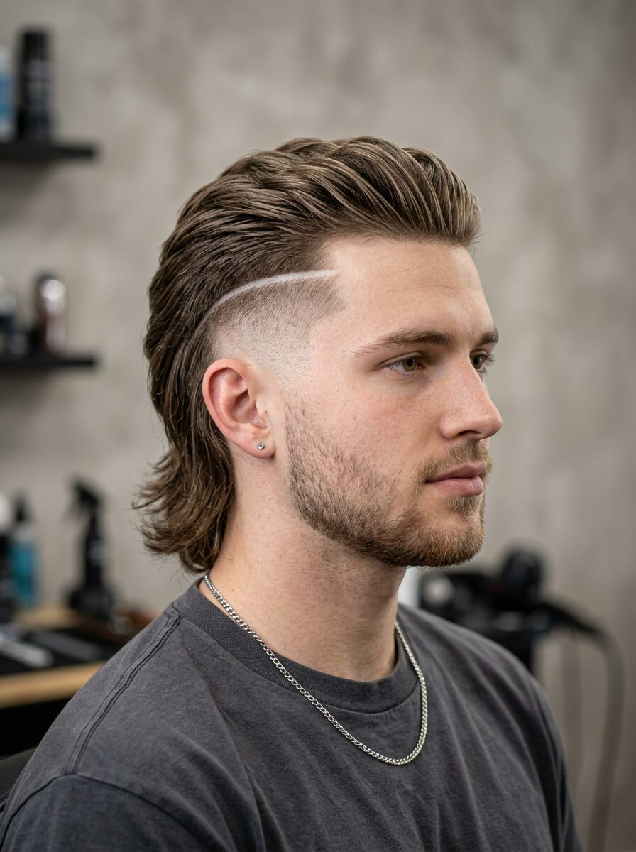 Disconnected Burst Fade Mullet