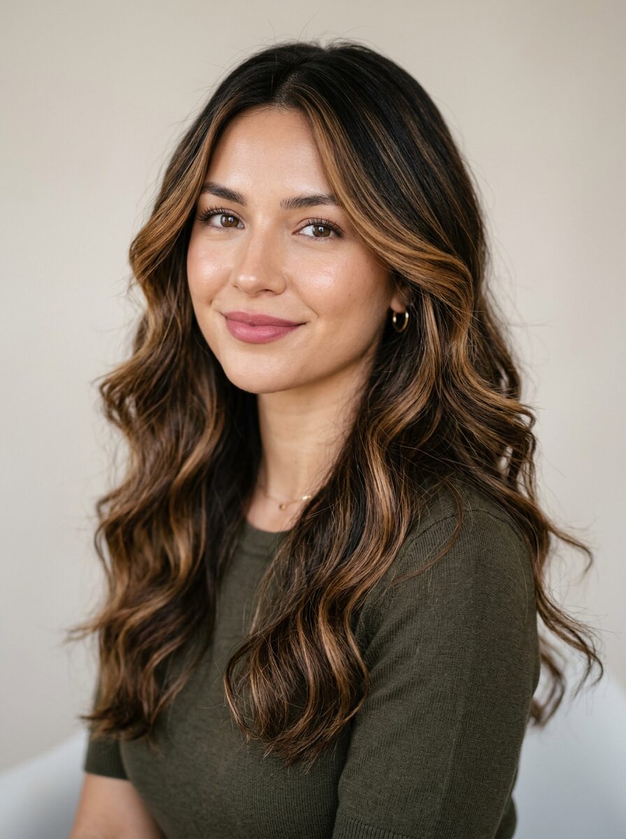 Caramel Face-Framing Highlights