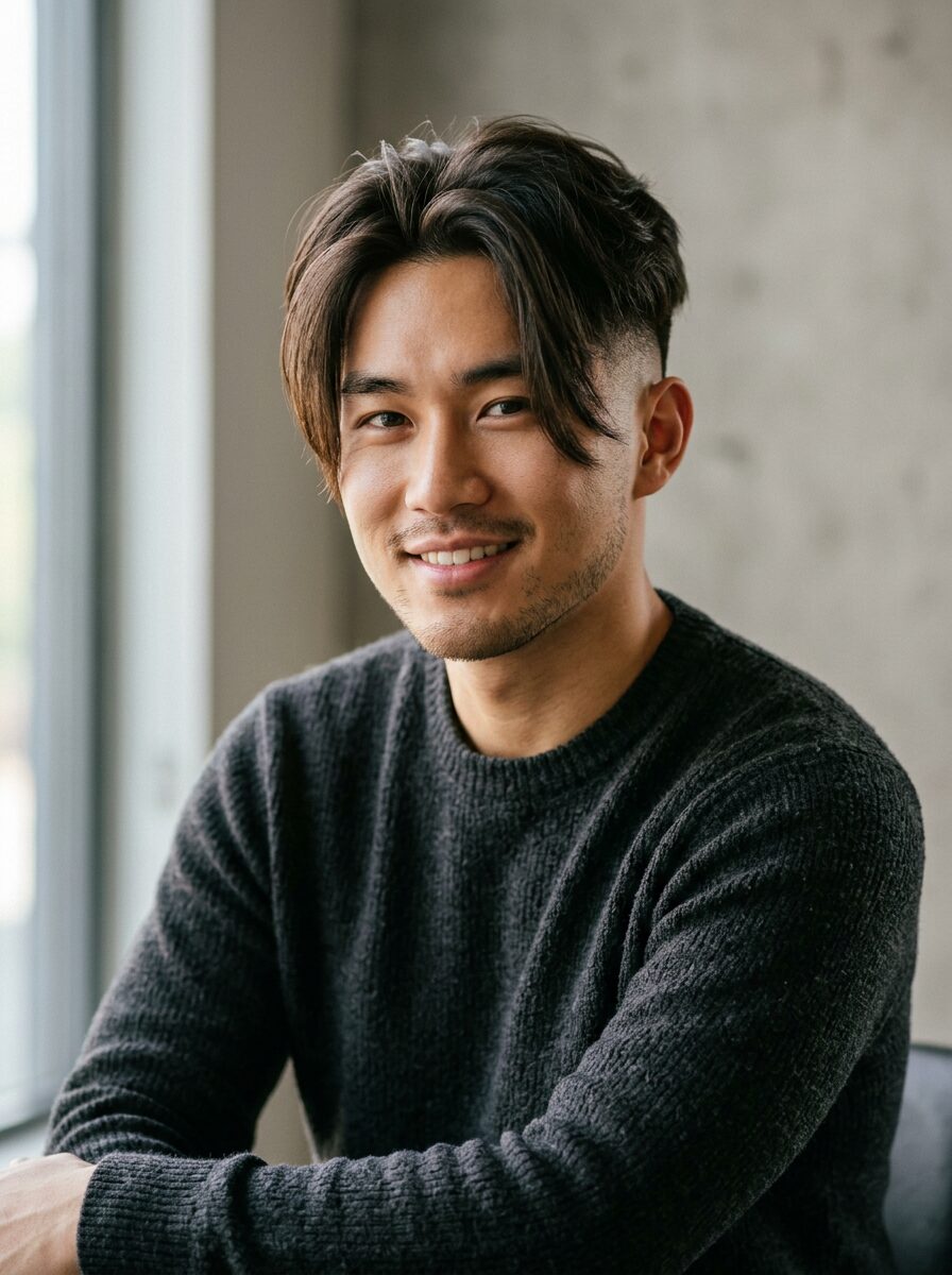 Curtain Bangs with Undercut