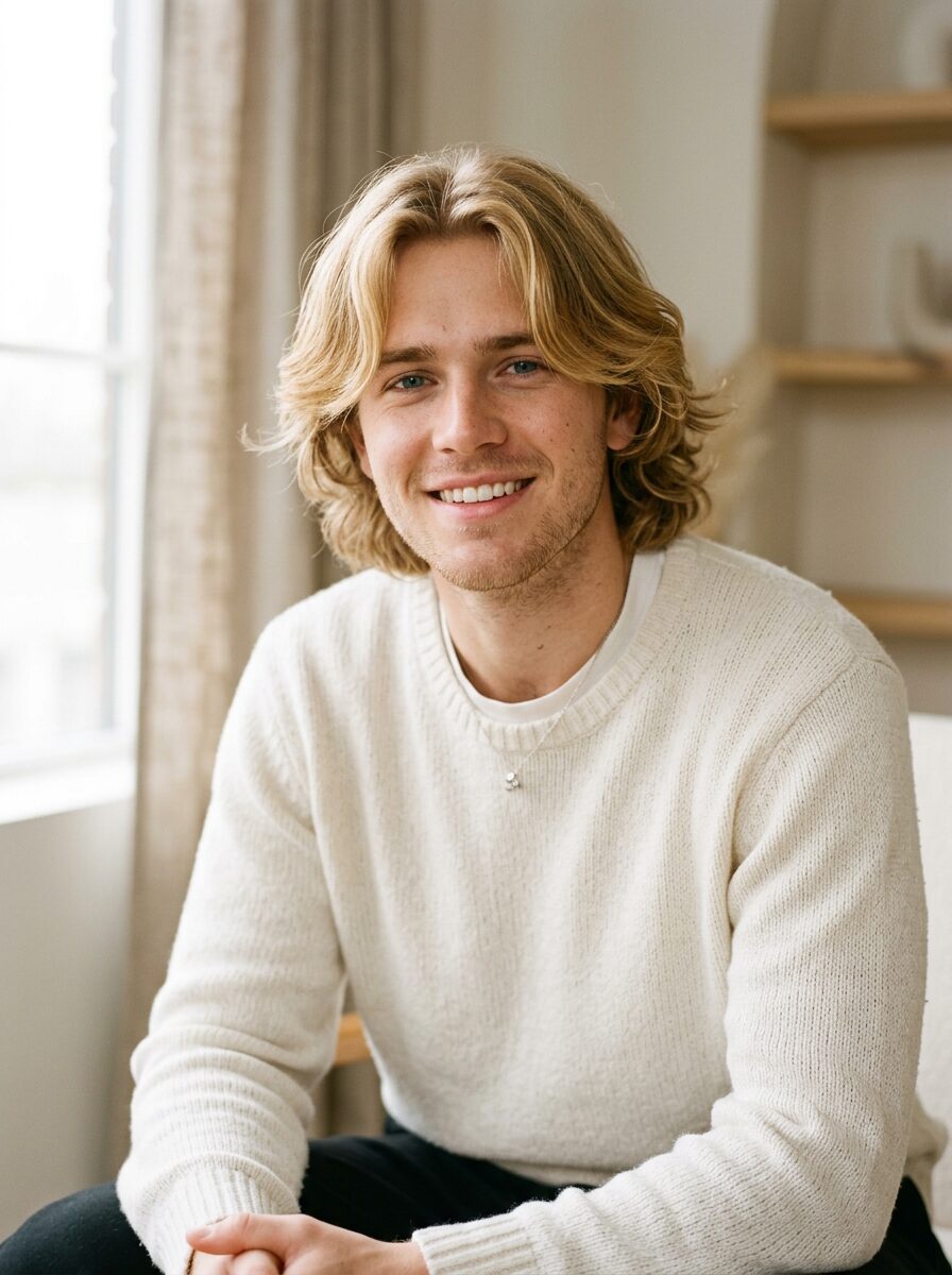 Blonde Curtain Bangs