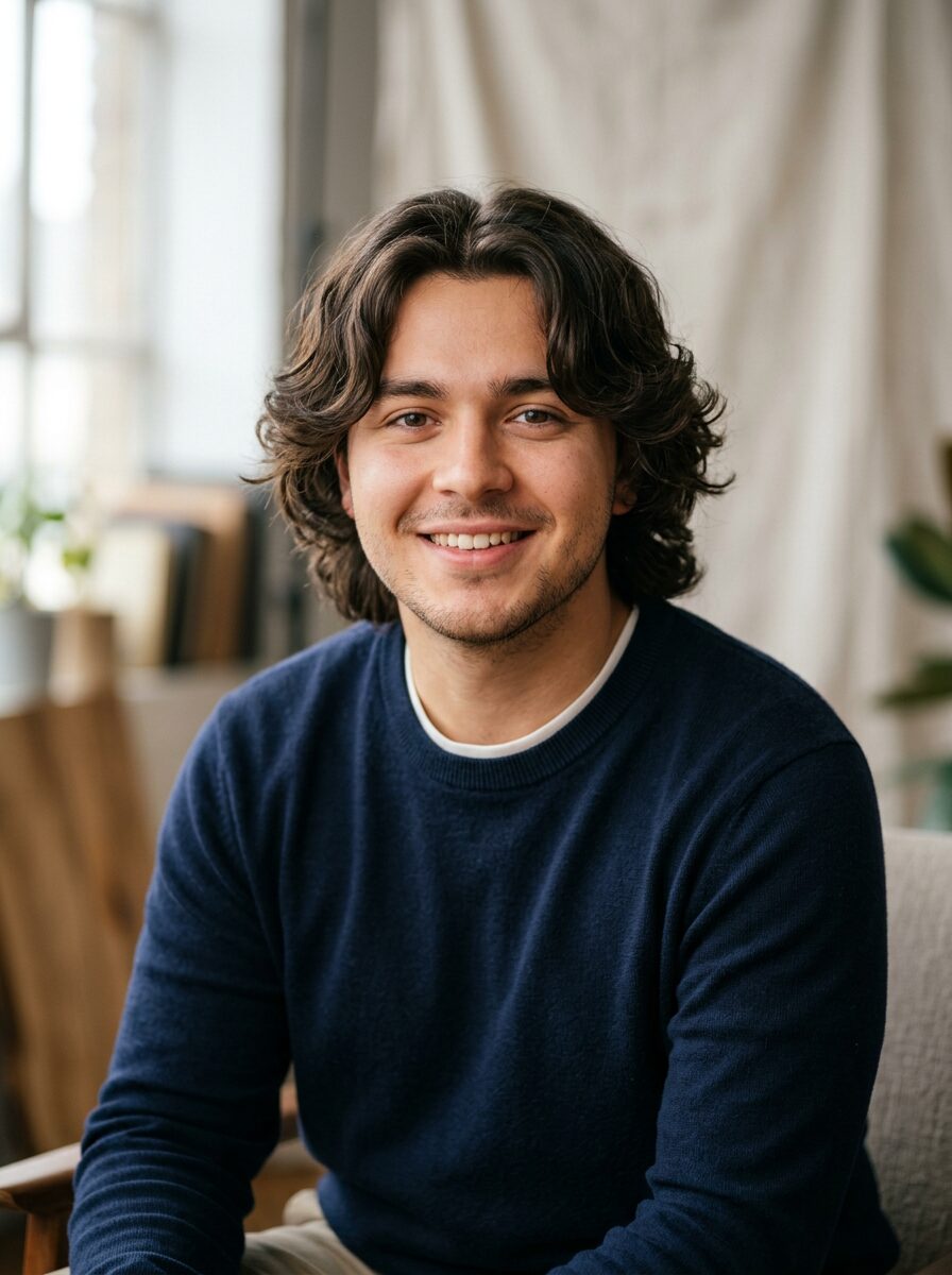 Curtain Bangs for Round Face