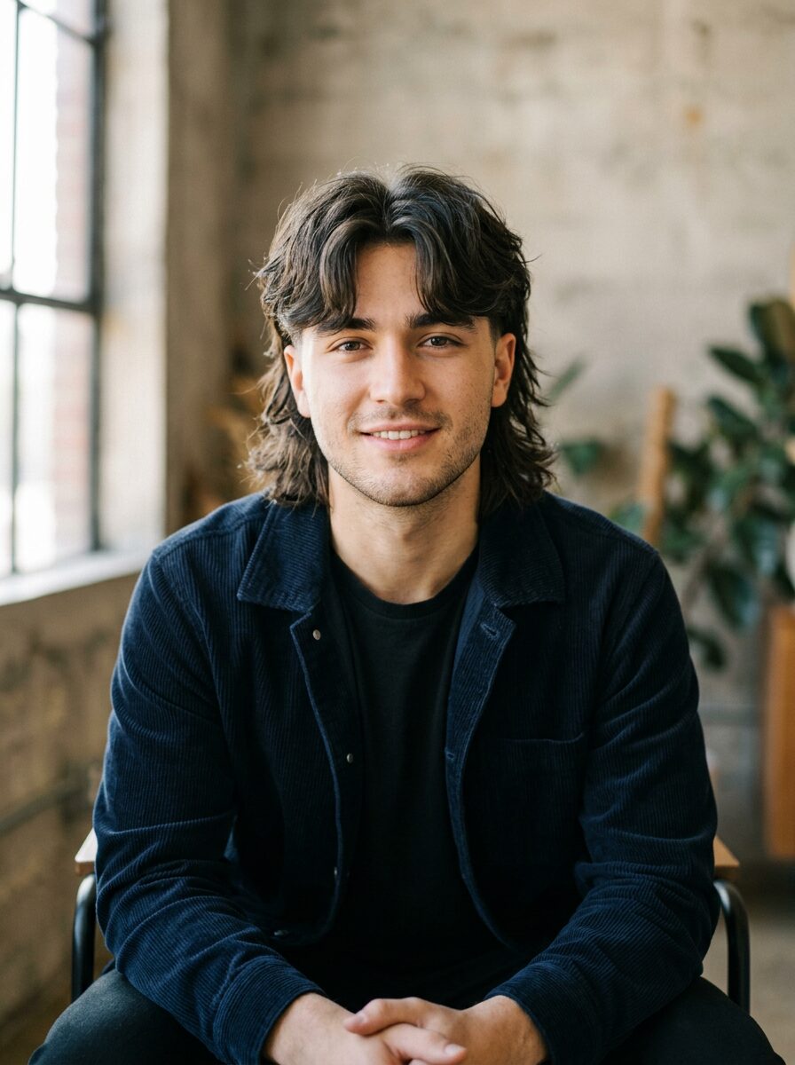 Curtain Bangs with Mullet