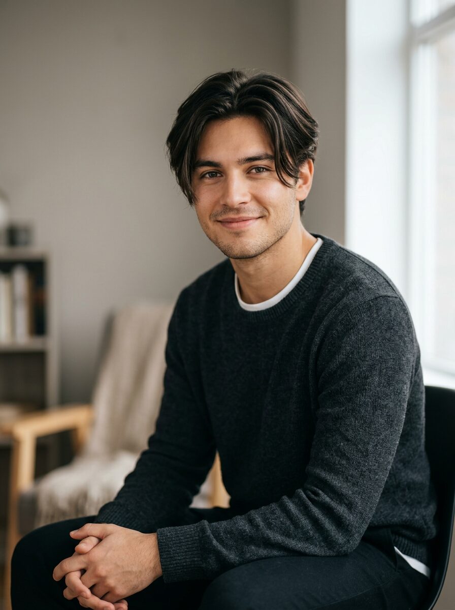 Side-Swept Curtain Bangs