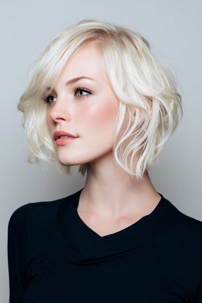 Asymmetrical Blonde Bob