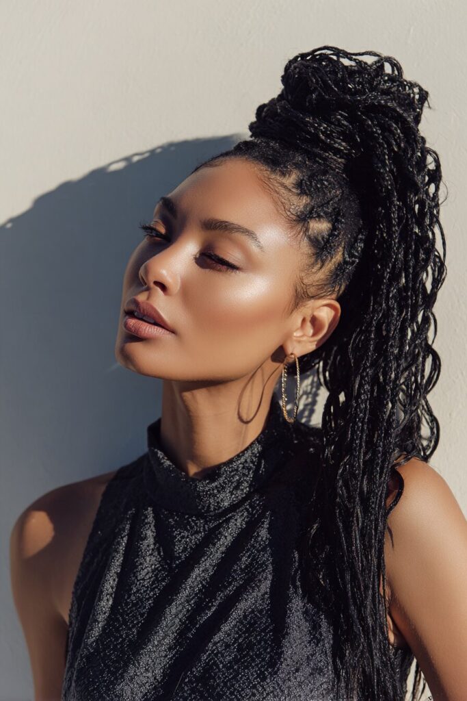 Knotless Braids High Ponytail
