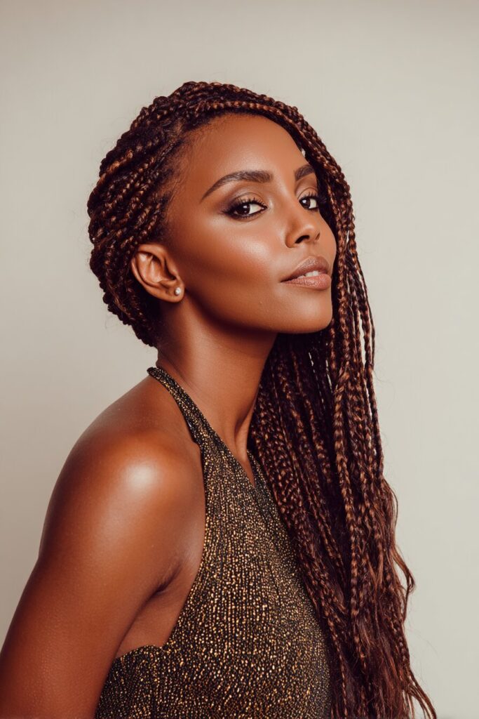 Side-Part Knotless Braids