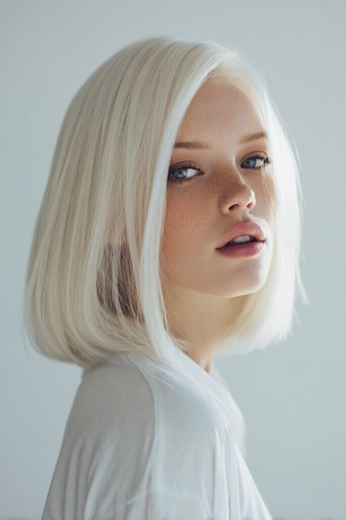 Platinum Blonde Blunt Cut
