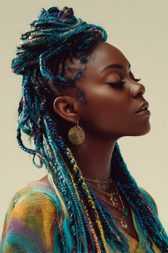 Knotless Braids with Color