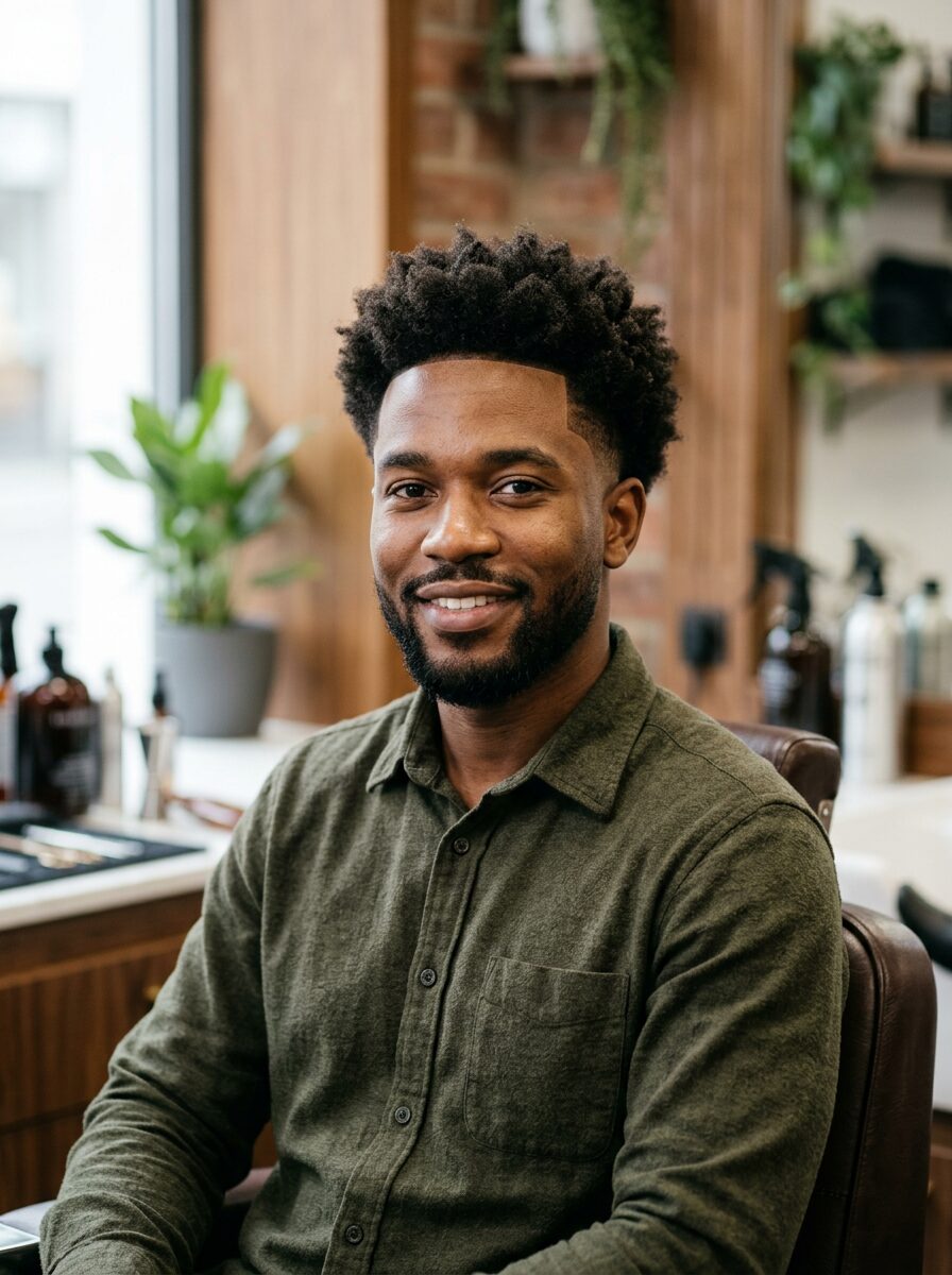 Afro with Taper Fade