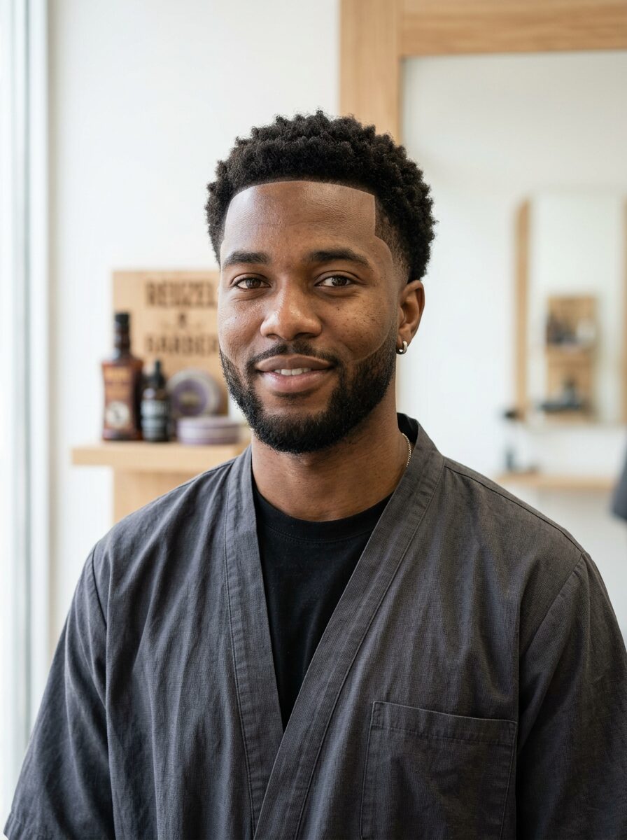 Short Afro with Line-Up