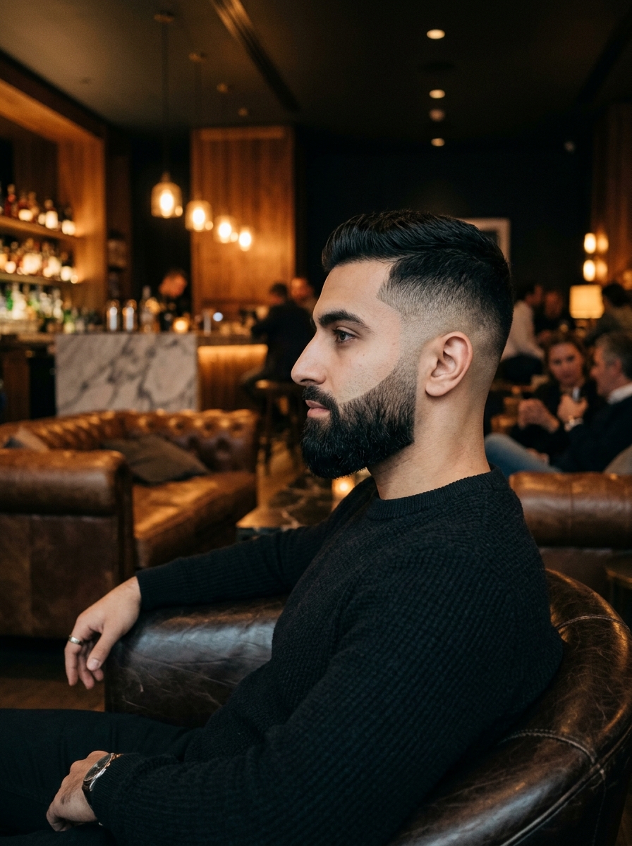 Low Taper Fade with Beard