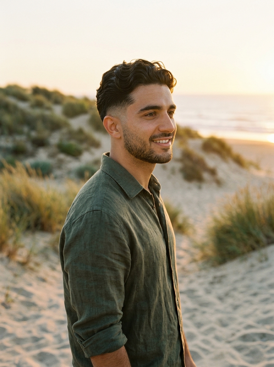 Low Taper Fade with Wavy Hair