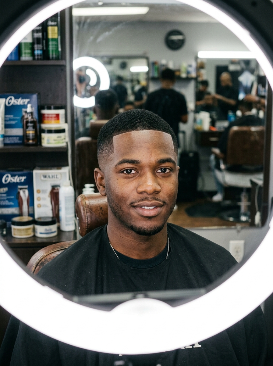 Low Taper Fade with Line Up