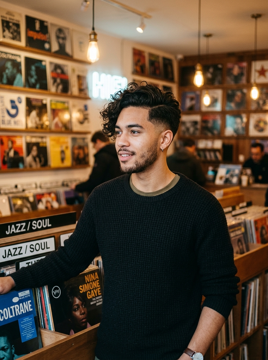 Low Taper Fade with Long Top