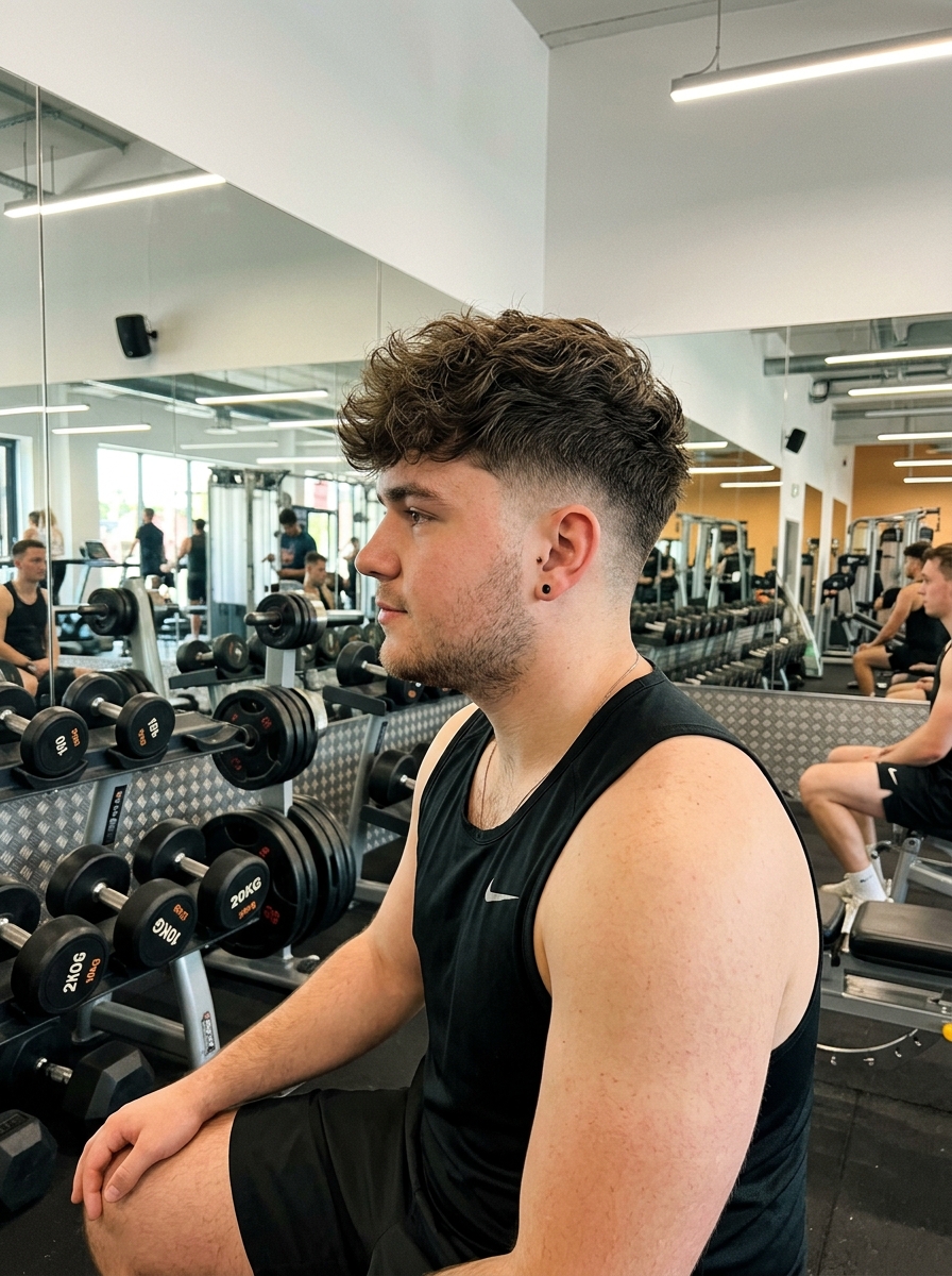 Low Taper Fade for Round Face