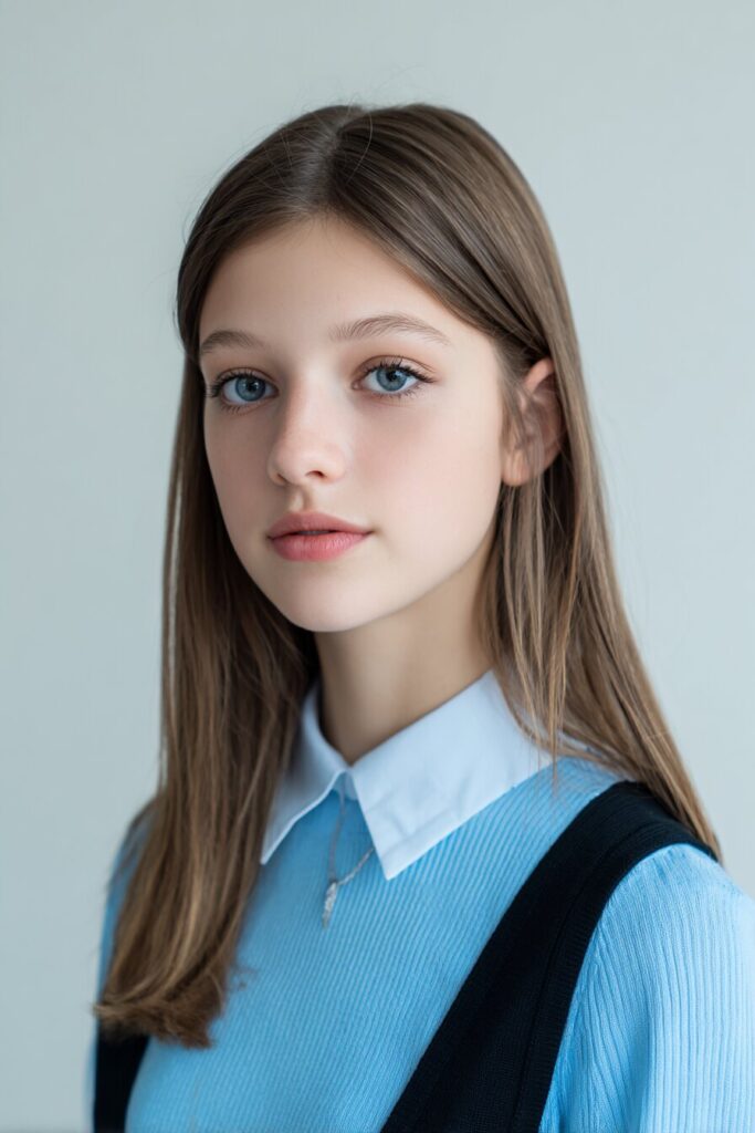 Simple Straight Hair with Middle Part