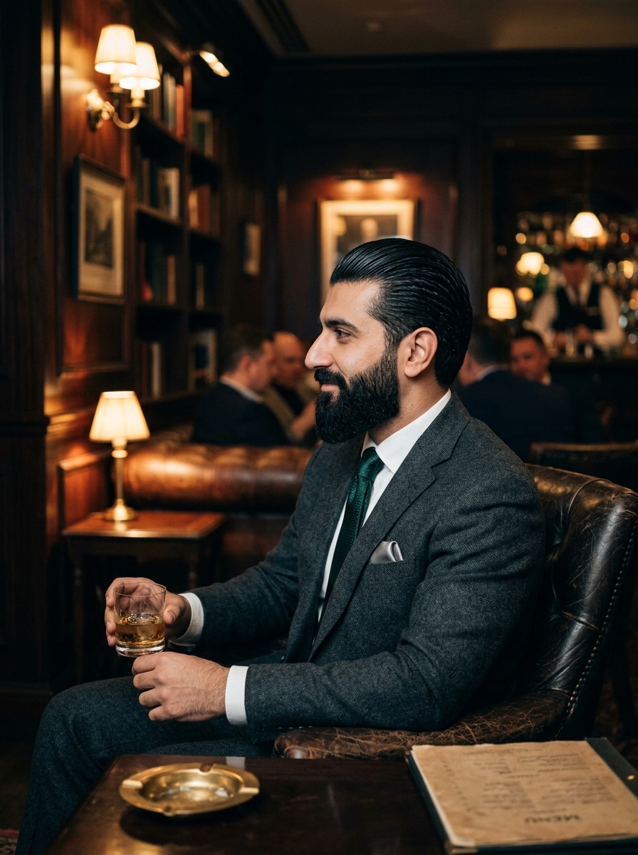 Slick Back + Full Beard