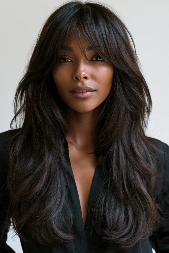 Long Layers with Face Framing