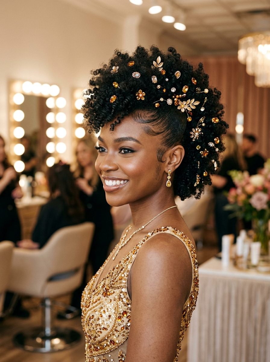Bejeweled Natural Coil Frohawk