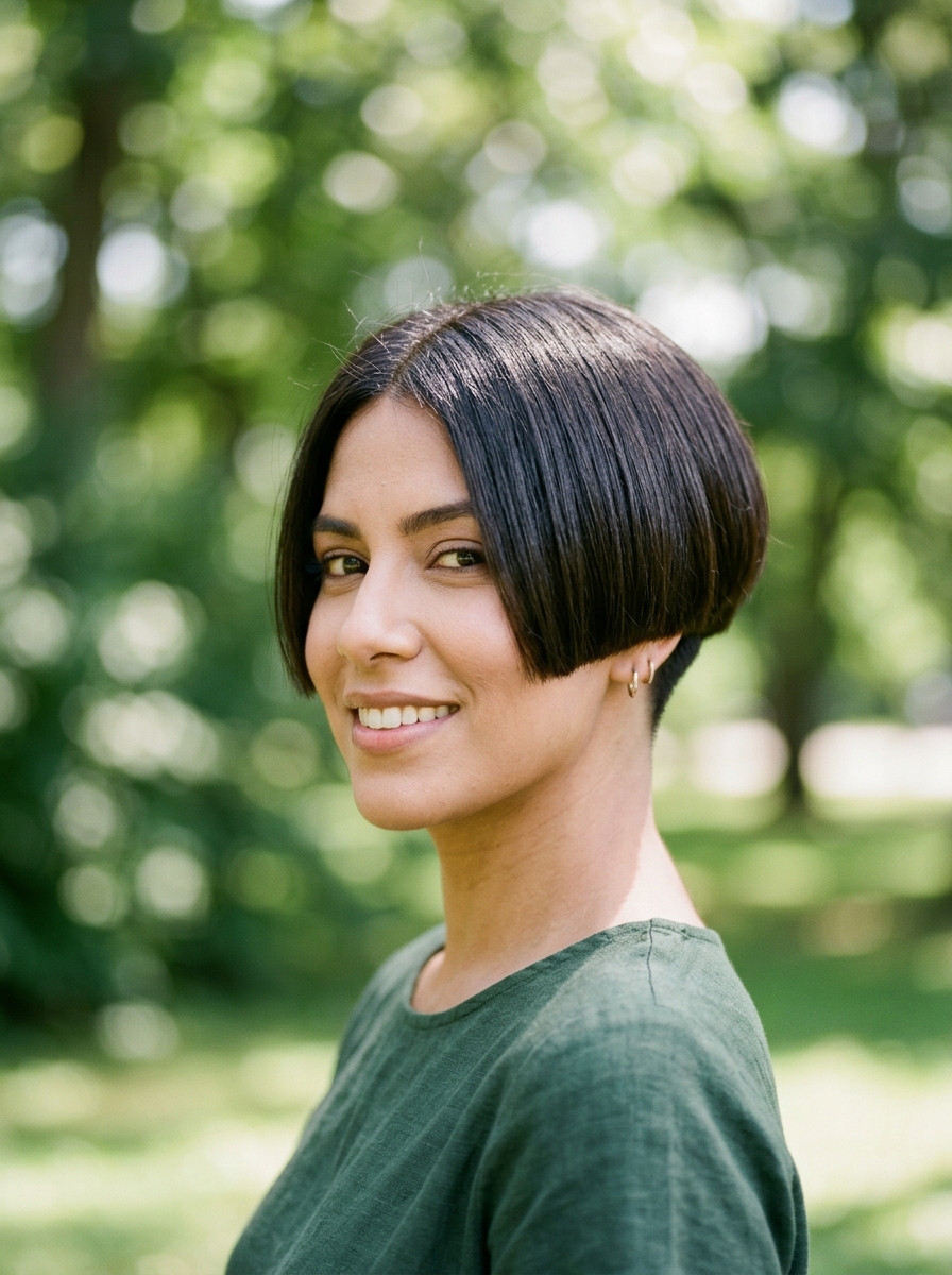 Blunt-Cut Bixie with Concealed Nape Undercut
