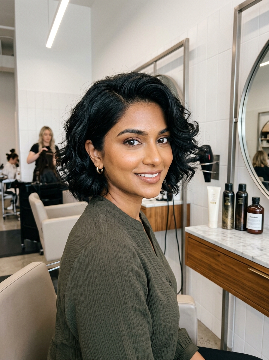 Retro Volume Bixie with Mousse-Set Waves