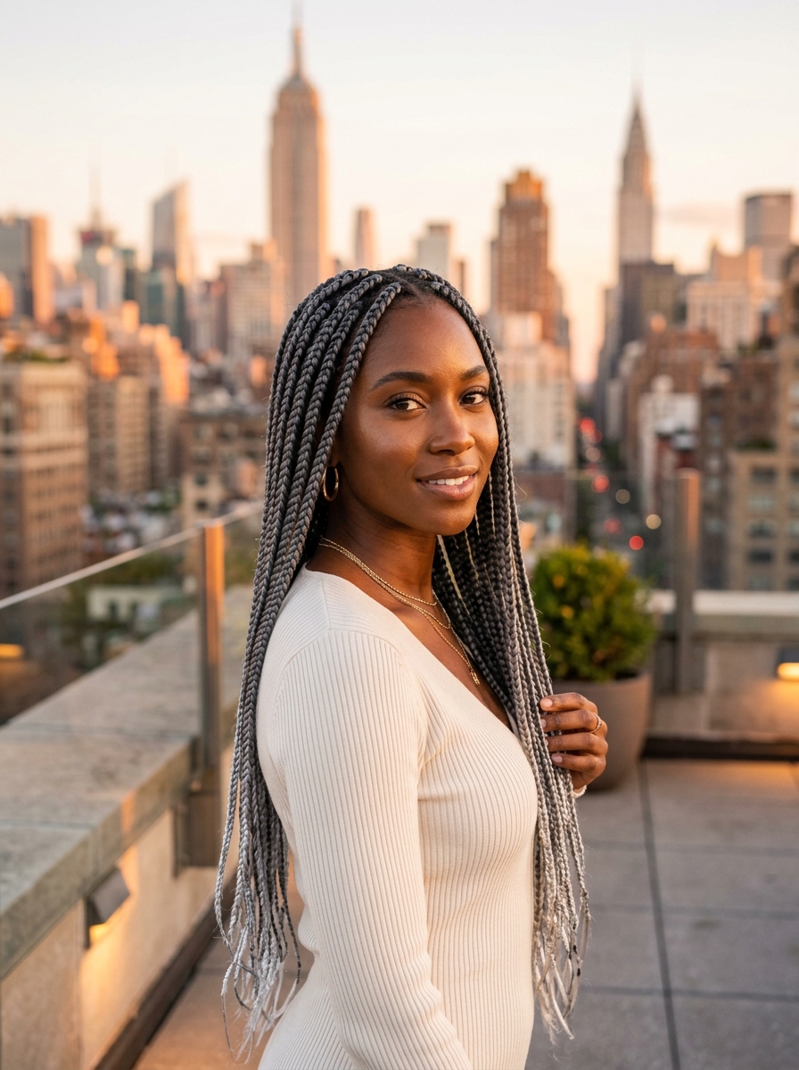 Gunmetal Gray Box Braids