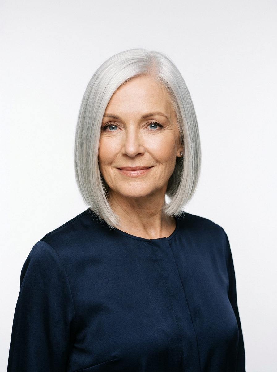 Silver Platinum Blunt Bob