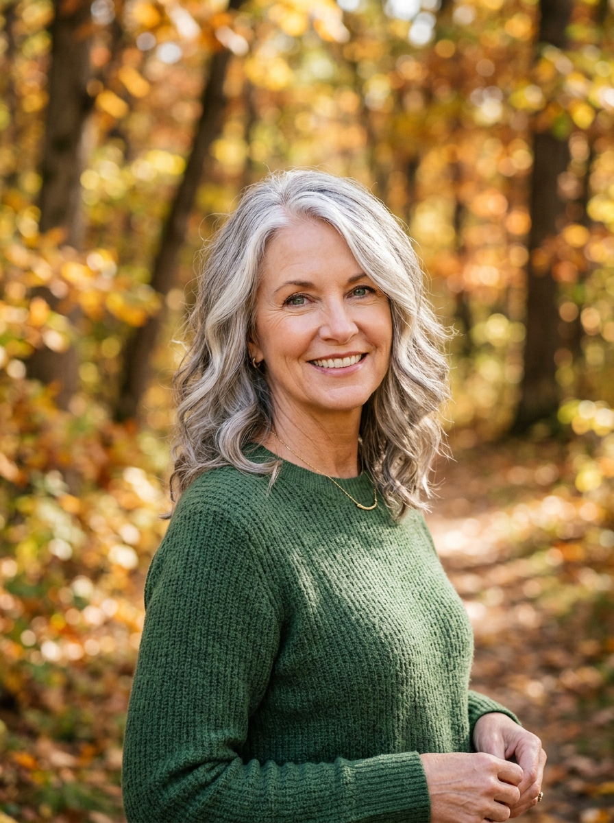 Soft Ash Gray with Face-Framing Highlights