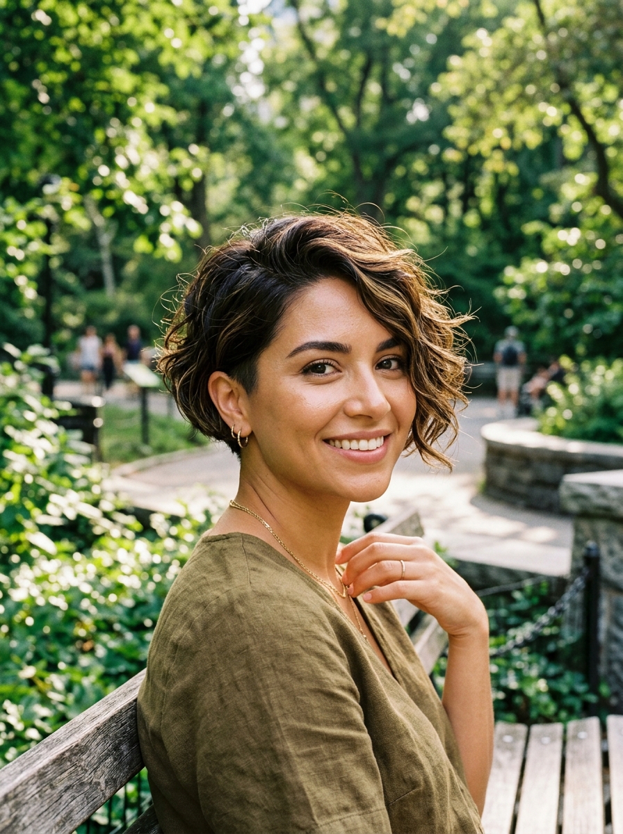 Wavy Disconnected Undercut Long Pixie Bob