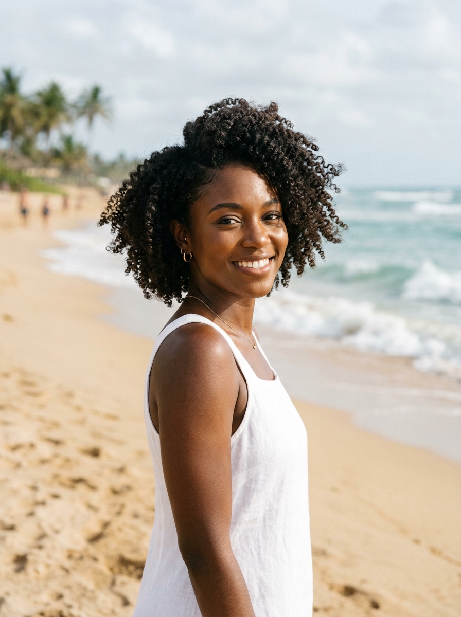 Natural Curl-Enhanced Long Pixie Bob