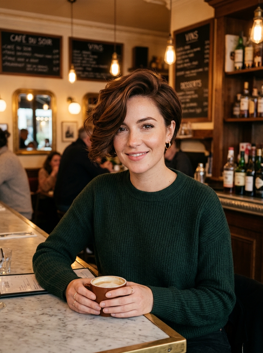 Deep Side-Part Volume Long Pixie Bob