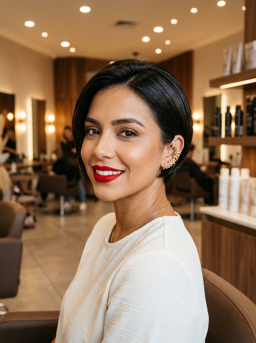 Chic Behind-the-Ear Tuck
