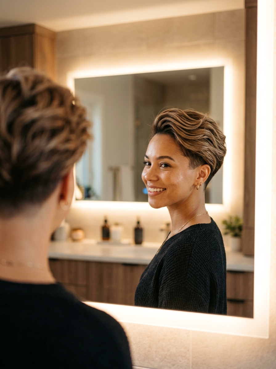 Undercut Nape Long Pixie Bob