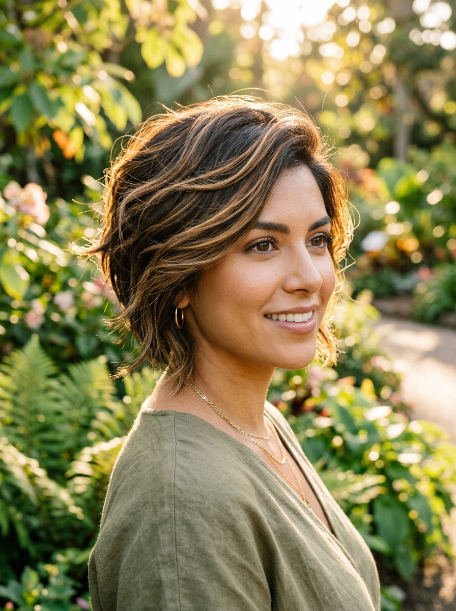 Balayage Long Pixie Bob